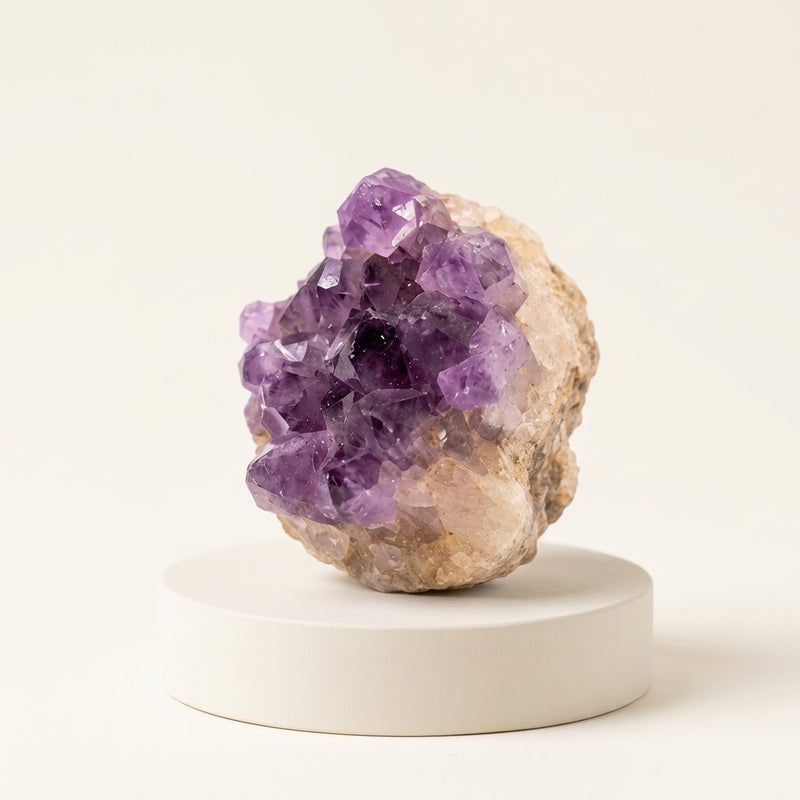 Géode d'améthyste naturelle véritable aux cristaux violets - L'Arbre à Bijoux