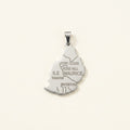 Pendentif carte de l'île Maurice en acier inoxydable, argenté