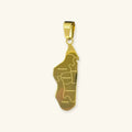 Pendentif carte de Madagascar en acier inoxydable, doré