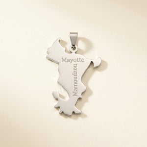 Pendentif de Mayotte en acier inoxydable