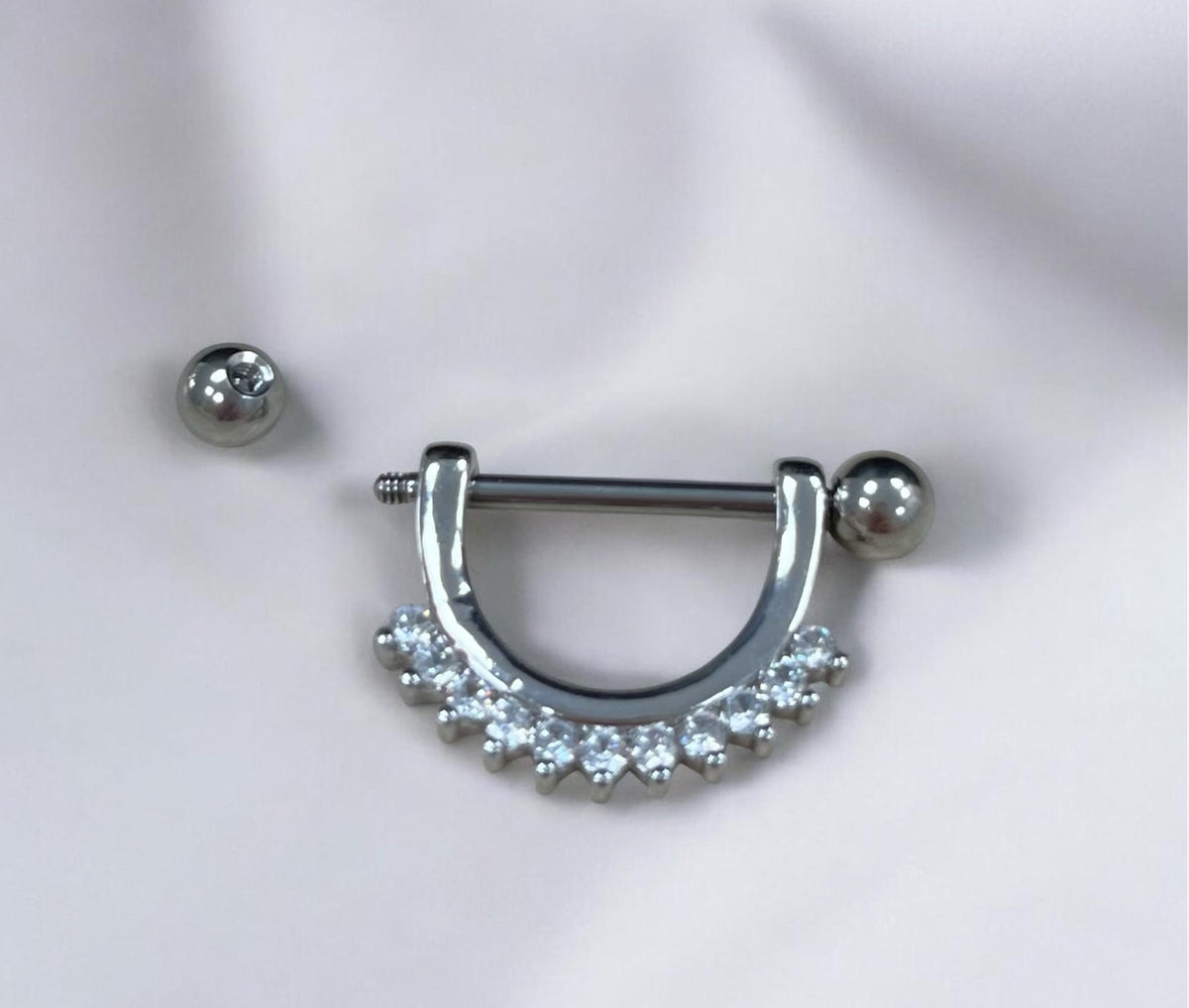 Piercing téton couronne en oxyde de zirconium
