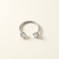Piercing anneau de nez en acier inoxydable, 2 oxydes de zirconium, argenté